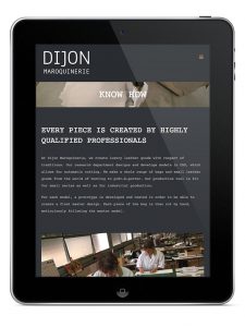 Website voor Dijon Maroquinerie op iPad