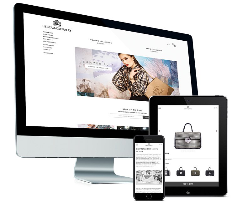 Webshop op maat voor Lebeau-Courally handtassen, horloges en jacht accessoires